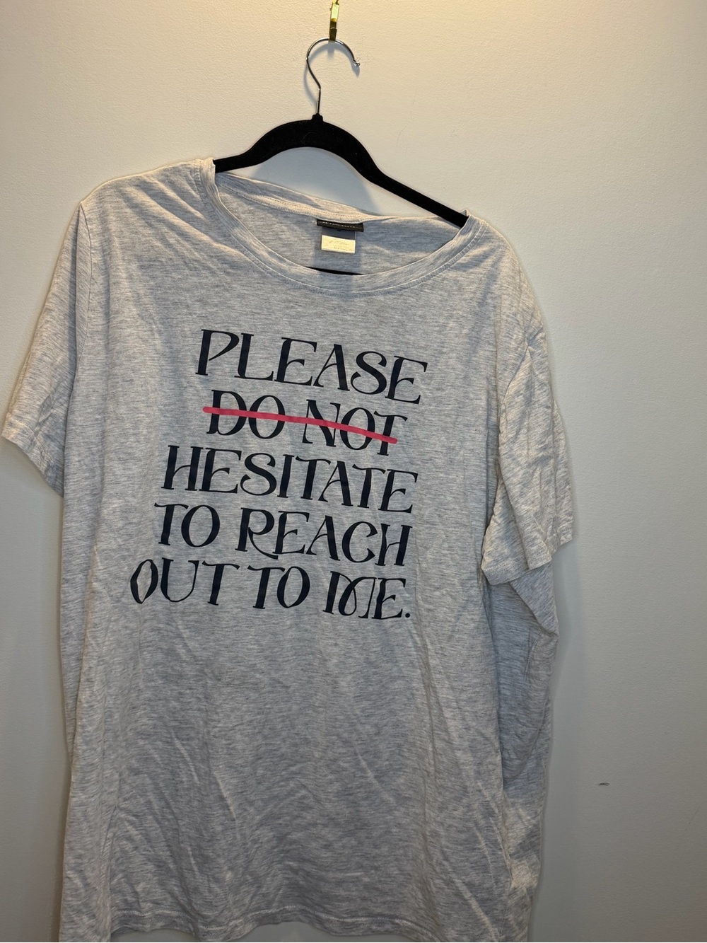 Target Light Gray Graphic Tee with Black Text and Red Strike-Through